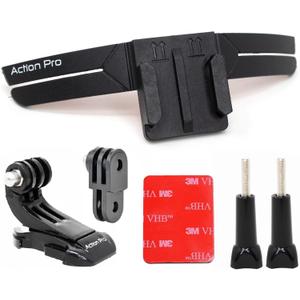 Action Pro 3M Slim Flexible Helmet Chin Mount Strap Compatible with GoPro Hero 13 12 11 10 9 8 7 6 5 4, SJCAM, DJI Osmo 5 4, Insta 360 x4 x3, SJCAM, Xiaomi, Yi Action Cameras (Black)