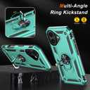 IKAZZ for iPhone 16 Case 6.1 Inch with Screen Protector,Military Grade Shockproof Heavy Duty Protective Phone Cover Pass 16ft Drop Test with Magnetic Kickstand Car Mount Holder,Turquoise Color