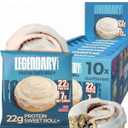 Legendary Foods Cinnamon Roll 22g Protein Bars Gluten-Free, Low Carb Meal Option Sweet Zero Sugar Snack, Keto-Friendly 10-Pack High Protein Pre- or Post-Workout Nutrition Bars (EXP 12/01/26)
