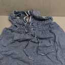 Womens Summer Casual Sleeveless Denim Romper Tie Front V Neck Jean Overall Shorts Romper With Pockets (Medium)
