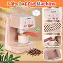 Kids Coffee Maker with Coffee Cups Toy Coffee Maker for Kids Kitchen Playset Gifts Set Toddler Coffee Playset with Lights and Sound Play Coffee Maker Set for Kids Tea Playset