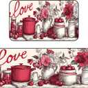 Set of 2 Kitchen Rugs - 17"x47"+17"x30" Kitchen Mats for Floor Washable Non Slip Front Door Mat Floor Rug for Home Kitchen Decorations, Sink, Office, Laundry (Kitchen)