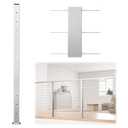 Muzata Cable Railing Post 42 Inch 42"x2"x2" Level Drilled Surface Mount Brushed T304 Stainless Steel Cable Railing System Kit Indoor Outdoor with Paper User Guide PS02 LH4L
