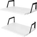 SRIWATANA Floating Shelves Wall Mounted Set of 2 Rustic Wood Shelves with Large Capacity(Washed White)