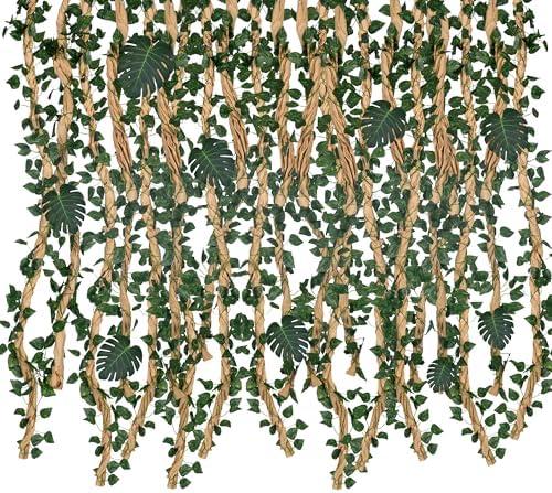 Jungle Theme Party Classroom Decoration with Kraft Paper Rolls Artificial Flower Garlands & Fake Tropical Palm Leaves Double-Sided Tape for Tropical Safari Bulletin Board Decor Forest Party Supplies