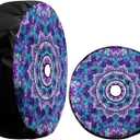 Bohemian Style Mandala Print Spare Tire Cover with Backup Camera Hole Wheel Tire Cover Fit Trailer, RV, SUV and Many Vehicle 18inch, 18'' with Backup Camera Hole