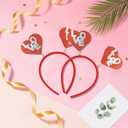 2 x Valentines Day Outfit Women - Red Heart Headband | Valentines Day Gifts for Her Mom - Valentine Party Favors Supplies Decor Hair Accessories - Valentines Sweater Shirts Pajamas Dress for Women Girls