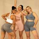 Evercute Sports Bra for Women Padded Medium Support Criss Cross Strappy Bras Seamless High Impact Yoga Exercise Athletic Bras (Large, black White Gray Pink Dusty Blue 5 Pack)