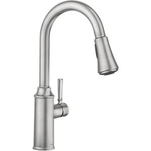 MOEN 87801SRS Conneaut One Handle Pulldown Kitchen Sink Faucet with Reflex Docking and Power Clean, Spot Resist Stainless