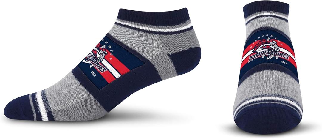 For Bare Feet Minor League Baseball Unisex For Bare Feet Milb Streak No Show Sock (Medium, Team)