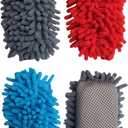 4 Pieces Dry Erase Board Erasers, Magnetic Microfiber Whiteboard Eraser, Washable & Reusable Microfiber Shag Eraser for Classroom, Office, Home Use (Gray, Blue, Red)