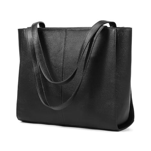 UEIRY Genuine Leather Tote Bag for Women, Large Women's Leather Shoulder Bags, Designer Tote Purses Satchel with Compartments Handbags