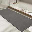 chakme Bathroom Rugs Mat 59x17, Ultra Thin Non Slip Bath Mat Quick Dry Absorbent Bath Mat for Bathroom Floor, (Dark Grey, 59"x17")