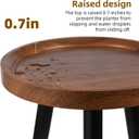 KGPLOME Plant Stand Indoor,Mid Century Walnut Wood Plant Table, Heavy Duty Metal Tall Flower Pot Stand,Modern Round Small Side End Table With Raised Design(12"x17")