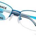 LianSan Metal Zero Top Progressive Multifocus Reading Glasses - for Women Half-Rim Blue Light Blocking Readers Clear Top Blue 2.00
