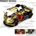 Toy Car Model 1/24 Diecast Cars Collectible Car Model Kit for Adults and Boys,Metal Pull Back Cars with Lights and Sounds,Great Car Toys Gifts for Kids,Toy Cars for Boys Age 3-12（Gold）