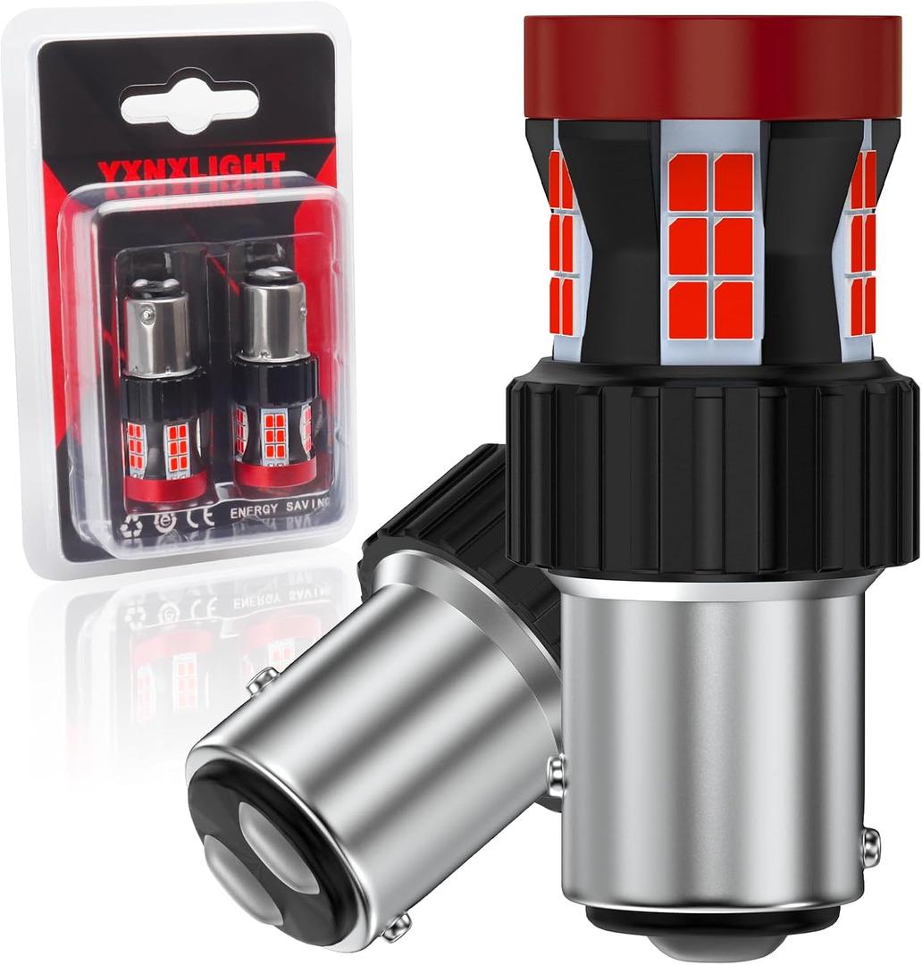 1157 LED Bulb Red, BAY15D PY21W 7507 LED Brake Light Bulbs Super Bright for Rear Brake Lights and Tail Lights, 2 Pack