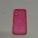 JQRZAOAK for iPhone 16 Case with Magnetic Invisible Stand [Compatible with Mag-Safe] [Military Drop Tested] Translucent Matte 16 Cover with Good Grip Curly Wave Edge for Women 6.1'', Rose Red