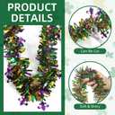100 Feet Mardi Gras Tinsel Garland Gold Green Purple Christmas Tree Tinsel Garland Metallic Twisted Hanging for Mardi Gras Oktoberfest Birthday Party Decoration, A