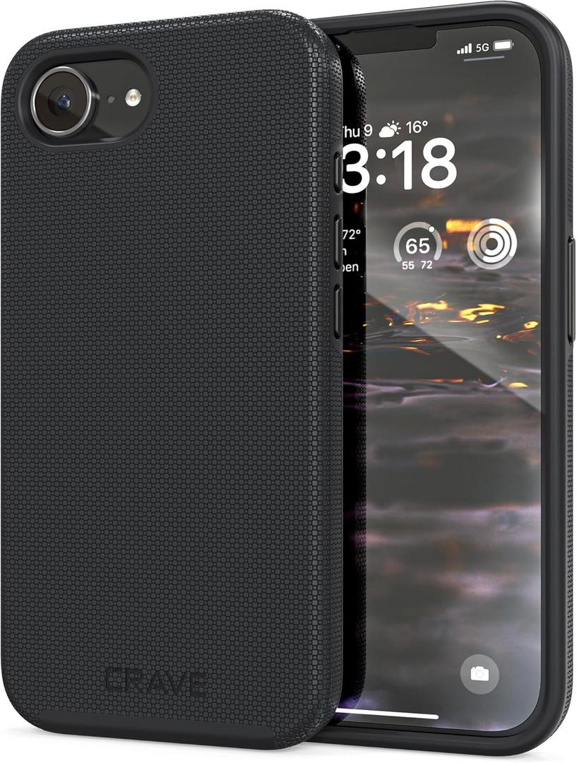 Crave Dual Guard Compatible with iPhone 16e Case, Shockproof Protection Dual Layer Case for iPhone 16e (6.1") - Black