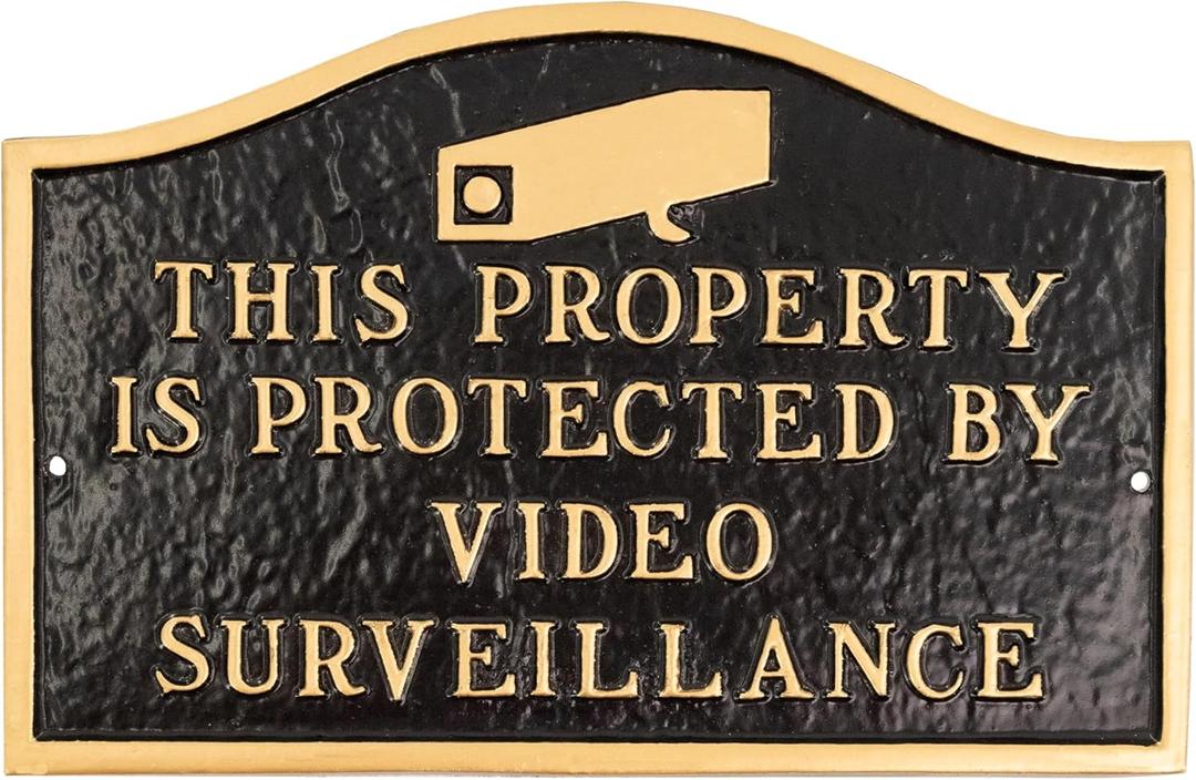 Montague Metal Products SP-86sm-W-BG This Property is Small Soft Arch Black/Gold Statement Plaque, 6.375 x 9.75
