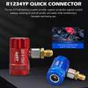OMT R1234yf Quick Coupler, Quick Connect R1234yf Adapters & AC Hose Fitting Connectors, HP LP R1234yf Couplers for Air Conditioning Evacuation and Recharging, 1/4" Flares, Set of 2