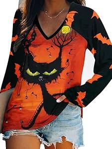 Women Halloween Shirt Why Yes I Can Drive a Stick Tshirt Funny Sarcastic Witch T-Shirt Hocus Pocus Holiday Long Sleeve Tops, Medium