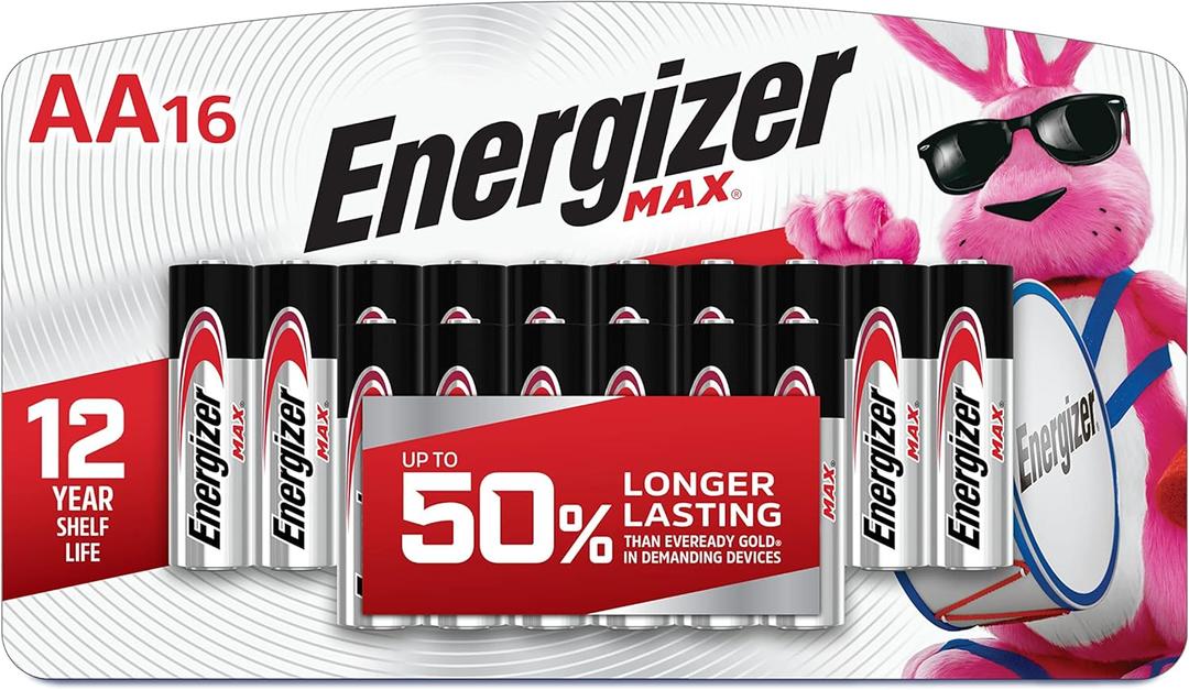 Energizer MAX AA Batteries (16 Pack), Double A Alkaline Batteries (16 Count (Pack of 1))