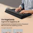 Vaydeer Wrist Rest with Keyboard Stand, Computer Wrist Support Pad, Ergonomic Keyboard Riser Holder Lifter Tray with Wrist Pad, Soft Memory Foam Desk Cushion, Palm Hand Typing for Office Home School (Black)