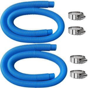 Pool Hoses Pool Pump Replacement Hose, 1.25 x 59 inch Above Ground Pool Hoses Tubes Compatible with Intex Filter Pump 607, 603, 637, 2 Pack Hose 4 Clamps Poolhose-2Pcs
