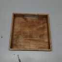 Samhita Acacia Wood Serving Tray with Handles,Wooden Serving Tray, Snack Tray, Breakfast Tray, Great for, Breakfast, Coffee |Size- 10" x 10" x 1.75"