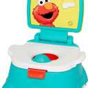 Sesame Street Elmo Hooray 3-in-1 Potty Training Toilet Seat and Step Stool, Easy to Clean Design with Flush Handle and Sounds, Portable and Great for Travel, Perfect for Toddler Boys and Girls 1-3