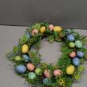 18 Inch Colorful Eggs Easter Wreaths Decorations for Home, Easter Wreaths for Front Door Spring Decoration for Indoor Outside Porch Wall Window