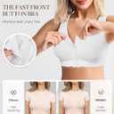 BRABIC Front Closure Post Surgery Compression Bras for Women Mastectomy Full Coverage Wireless Bra Back Smoothing (White, L)