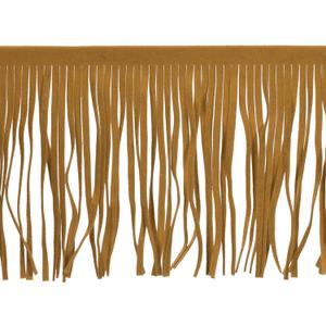 uxcell 2 Yards 8 Inch PU Leather Fringe Trim Double Side Leather Sewing Tassel Fringe for DIY Sewing Dress Crafts Skirt Decoration, Khaki
