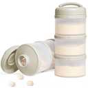 Termichy Stackable Formula Dispenser Portable Milk Powder Container, 2 Pack, Warm Grey