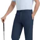 Rouen Golf Pants Men Lightweight Quick Dry - 30"/32"/34" Stretch Water-Resistant Casual Flat Front Mens Dress Pants Pockets (Navy)