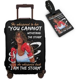 Tuizumy Travel Suitcase Protector Black Girl Elastic Protective Washable Luggage Cover With Concealed Zipper Suitable For 18-32 Inch (S (for 18--21 inch luggage))