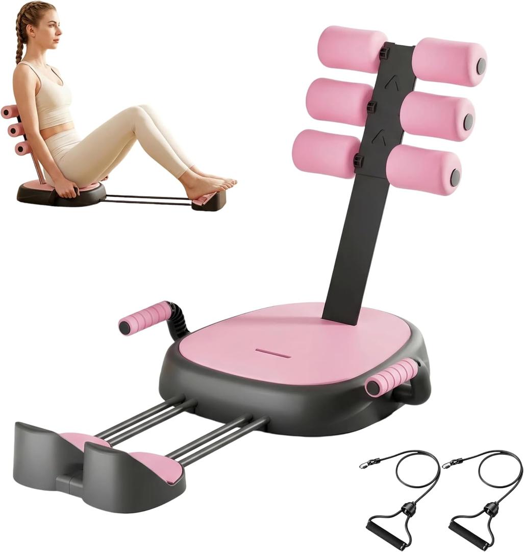 7 in 1 Ab Machine, Sit Up Exercise Equipment with Removable Auxiliary Handle, Home Workout Equipment for Abs, Legs, Arms, Ab Trainer Women Men