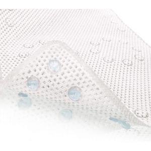 Shower and Bath Mat,Non-Slip Machine Washable and Extra Large Bathtub Mats with Drain Holes and Suction Cups Soft Foam Tub Mats-36 X 17,White