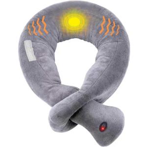 Travel Pillows,Airplane Pillow Neck Support with 3 Vibration Modes,Vibration Wrap Neck Massage,Battery Operated Adjustable Massage Pillow for Neck Pain Relief