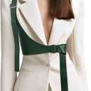 BODIY Punk Rock Belt Black Pu Leather Fashion Waist Belt Gothic Costume Cosplay Rave Accessory Waist Belts for Women (Green)