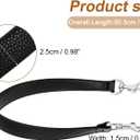 uxcell 19.29 Inch PU Leather Short Bag Strap with Clasp, Purse Handles Handbags Replacement Straps for Clutch Bag Underarm Bags, Black, Silver Buckle