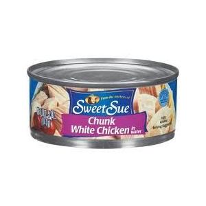 Sweet Sue Chunk White Chicken in Water 5oz (Pack of 3), Best By 08/17/2027