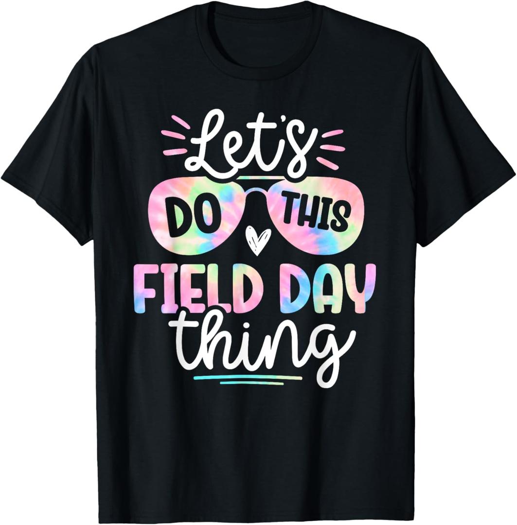 School Field Day Tie Dye Field Day teachers Kids T-Shirt (M, Black)