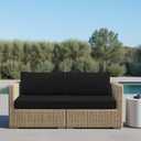 idee-home Outdoor Cushions for Patio Furniture, Waterproof Deep Seat Replacement Cushions for Hampton Bay Chairs, Garden, Lawn, Backyard, Deck, 28.5 x 28.5 Inch, Black