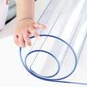 20x46 in 1.5mm Thick Clear Table Protector Plastic PVC Tablecloth Cover Mat Coffee Table Dining Room Table Protector Pad Non Slip Carpet Protector Office Desk Pad Easy Clean Waterproof Floor Mat