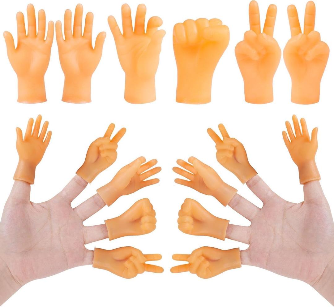 LOKIPA 30PCS Tiny Finger Hands, Mini Rubber Finger Puppets Miniature Small Hands for Finger Puppets Show, Gag Performance, Cute Little Hand Finger for Gifts and Party Favors