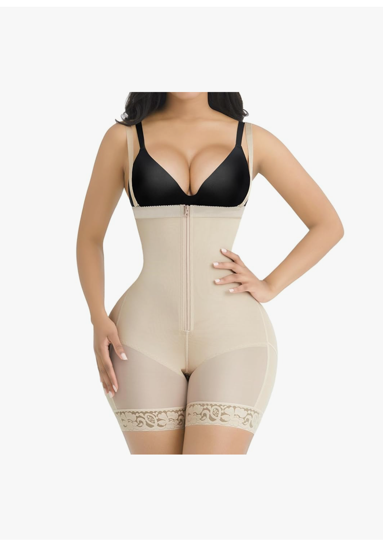 SHAPELLX Fajas Colombianas Shapewear for Women Tummy Control Plus Size Postpartum Body Shaper Butt Lifting Bodysuit, Size XXL