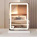 NEWBULIG LED Vanity Mirror, 17"x13" Portable Desk Makeup Mirror with Lights